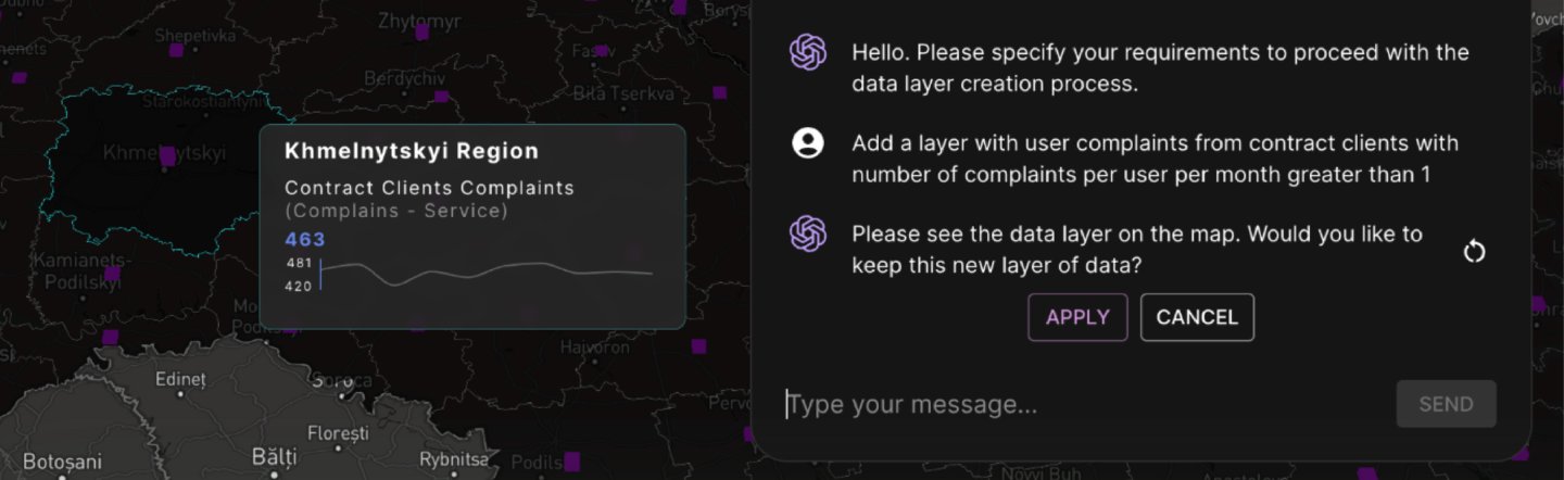 Chat interface in Intellias’s Telecom Smart CapEx Accelerator that facilitates adaptive network planning