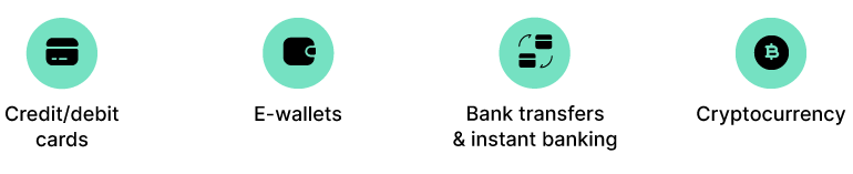 Different payment methods.