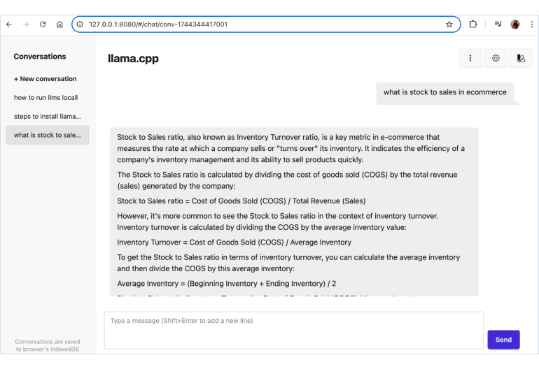 llama.cpp web user interface