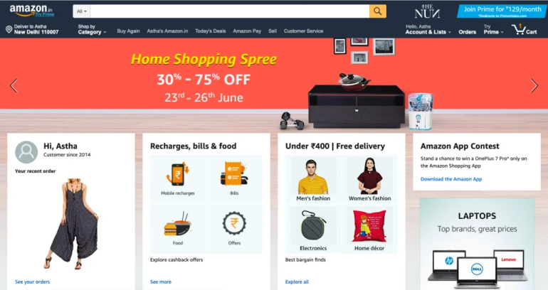 Amazon's recommendation engine in action.