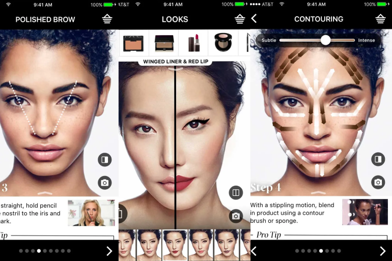 Sephora's mobile app where you can try make-up on digitally.