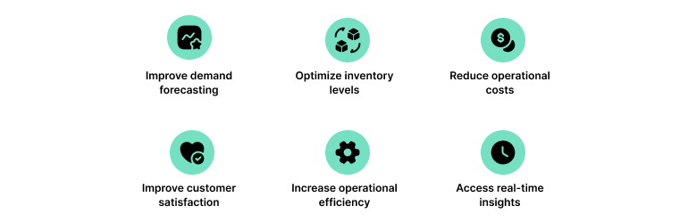 Key benefits of AI in inventory management.